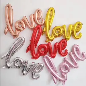 Wholesale 16 inch Letter love rose gold aluminium foil for bridal party helium balloons