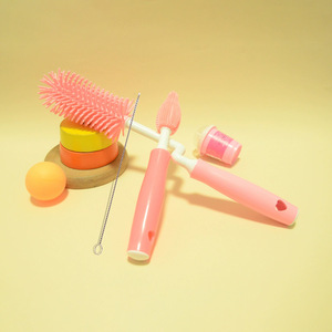 Liquid Silicone <strong>Bottle</strong> <strong>Brush</strong> Cleaning Cup Rotating <strong>Brush</strong> Nipple <strong>Brush</strong> Three in One Multifunctional Cleaning Rinse - Product Image 1