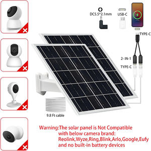 Panneaux solaires monocristallins en silicium 8W 10W, étanches IP65, noirs, CE, pour caméra de sécurité, téléphone portable, ventilateur, lanterne de camping - Product Image 5