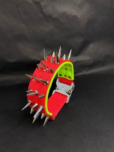 대형 중형 불량견 인쇄 패턴을위한 스파이크가 박힌 나일론 칼라 물림 방지 전술 나일론 애완 동물 목걸이 - Product Image 6