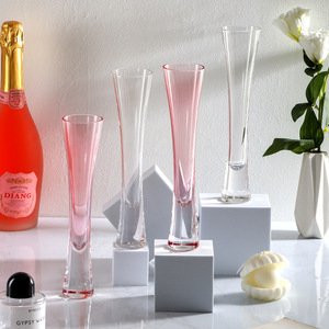 Vente chaude mince <span class=keywords><strong>petite</strong></span> taille sans tige cristal verres pour les fêtes réutilisable pour flûtes à <span class=keywords><strong>Champagne</strong></span> tiges épaisses personnalisé rouge - Product Image 4