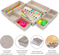 Organiseurs de tiroirs en feutre de haute qualité, lot de 8, pour bureau, chambre et rangement de bureau - Vente chaude