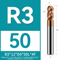 Fraise à queue sphérique en carbure monobloc HRC55 à 4 cannelures pour usinage de contour de l'acier de moulage CNC