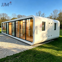 Casa Contenedor Cápsula Espacial Verde Personalizada de 20 y 40 pies, Lujo Prefabricado, Oficina Portátil, Tienda, Villa, Cabaña para Hotel