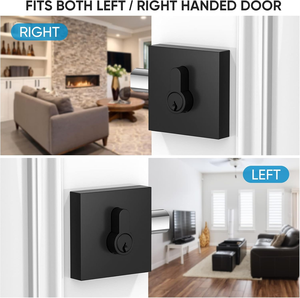 Cerradura de Alta Seguridad Impermeable Antirrobo de Aleación de Zinc Negro Mate, Cilindro Único Cuadrado, Grado ANSI 3, 3 Llaves, para Hogar/Hotel - Product Image 4