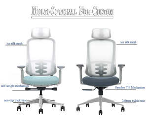 Chaise de bureau pivotante <span class=keywords><strong>en</strong></span> maille de luxe contemporaine, 4 vérins à gaz, mécanisme d'inclinaison verrouillable, design ergonomique, utilisation pour les conférences et les jeux - Product Image 1