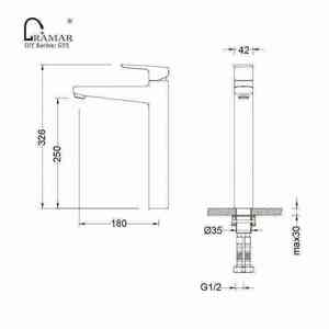 Gramar Edelstahl-Armatur für Aufsatzwaschbecken, Einhand-Bedienung, Hoher Wasserhahn mit Ausziehbrause, Geschwärztes Finish, Zeitgenössisches Design für - Product Image 6
