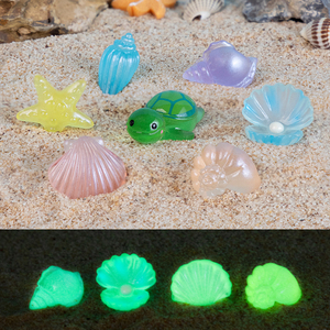 Ciondoli all'ingrosso in resina che si illuminano al buio a forma di conchiglia e stella marina, decorazioni 3D in stile caramella gommata per custodie, accessori a tema oceano - Product Image 4