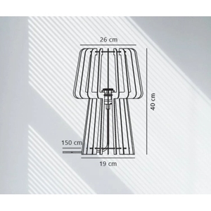 Lámpara de Mesa Moderna con Pantalla de Madera Negra en Forma de Cono, Bombilla LED E26, Alimentación CA, Iluminación de Escritorio Ecológica - Product Image 5