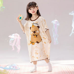 Bonito vestido <span class=keywords><strong>de</strong></span> princesa estampado <span class=keywords><strong>de</strong></span> dibujos animados, chándal, pijama <span class=keywords><strong>de</strong></span> manga corta para niñas, oferta <span class=keywords><strong>de</strong></span> verano para pequeñas princesas - Product Image 3