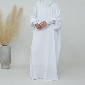 Ramadán ropa islámica transpirable poliéster Abaya vestido con Undercap Casual Sudadera con capucha <span class=keywords><strong>Bata</strong></span> <span class=keywords><strong>para</strong></span> mujeres musulmanas tamaño 2XL <span class=keywords><strong>para</strong></span> el verano - Product Image 6