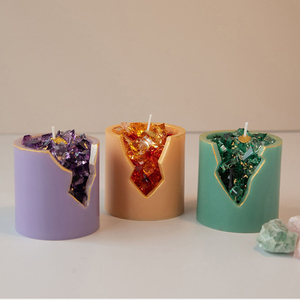 Vente chaude cire de soja à la main 100% bougie en cristal d'aromathérapie naturelle violet <span class=keywords><strong>Orange</strong></span> vert ornements décoratifs <span class=keywords><strong>bougies</strong></span> parfumées - Product Image 1