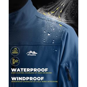 2025 Men's XL Softshell Jacket Lightweight Warm Fleece Lined Windbreaker Waterproof Coated Outdoor Gear <b>Polyester</b> <b>Fill</b> Plain - Product Image 5