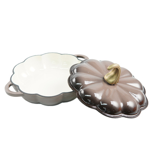 Panela de Ferro Fundido Esmaltada em Formato de Abóbora para Sopa e Cozimento - Atacado - Product Image 6