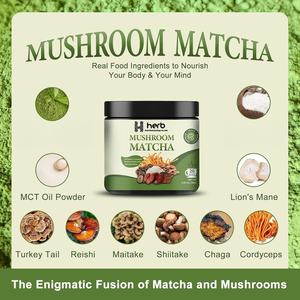 Poudre instantanée de café matcha aux champignons biologiques OEM/ODM, mélange Crinière de lion et Chaga pour la concentration et l'immunité - Product Image 3