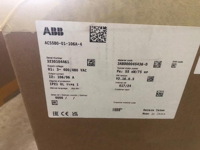 1PC New ACS580-01-106A-4 Inverter ACS58001106A4 Expedited Shipping    PLC 12 Months Warranty