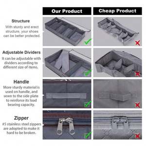 Organisateur de rangement sous le lit pliable en PVC transparent non tissé, respirant, écologique, pour vêtements, couvertures, édredons, salon - Product Image 4