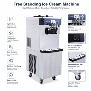 Máquina de Gelato Comercial de Alta Eficiencia, Máquina de Helado Suave de 3 Sabores para Cafetería, Restaurante, Tienda, Modelo YKF-8230 - Product Image 4