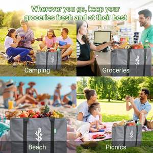 Многоразовая термосумка-холодильник из нетканого материала для продуктов, пикника и доставки еды - Product Image 6