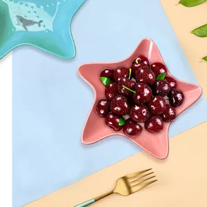 8 inç yaratıcı tasarım yüksek güzellik dekoratif deniz yıldızı şekli meyve melamin tabak