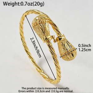 luxury minimalist twisted <b>rope</b> frosted grain teardrop open cuff glossy polished elegant women manchette de mode <b>bracelet</b> - Product Image 6