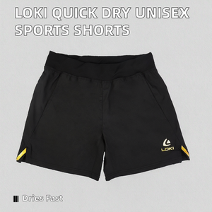 Shorts de sport noirs Loki pour femmes, séchage rapide, taille haute, coupe élastique avec poches latérales, vêtements de sport d'été - Product Image 2