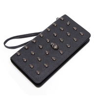 Mode nouvelle pochette squelette pochette femme longue fermeture éclair porte-monnaie grande capacité sac à monnaie