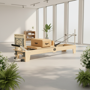 Macchina <span class=keywords><strong>Pilates</strong></span> <span class=keywords><strong>Reformer</strong></span> Professionale Bestseller in Legno d'Acero Regolabile <span class=keywords><strong>Benefici</strong></span> per la Salute Uso Universale Deren GH-88 - Product Image 6