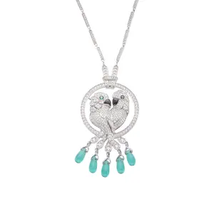 Luxury Design Jewellery Brass Rhodium Plated Teenagers Necklace Parrot Nepali Necklace For Teen