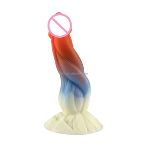Doppio strato di colore misto in Silicone liquido Monster Dildo colorato perline anali con forte ventosa per la masturbazione femminile - Product Image 2
