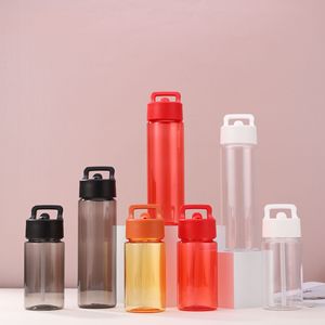 Plastic Drinkware Water Bottle <b>Large</b> Capacity Portable Outdoor Sports <b>Mug</b> With Double Straw Solid Color Unisex Travel Use - Product Image 1