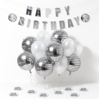 Kit de Décoration Thème Disco Argenté : Ballons et Décorations de Gâteau pour Enterrement de Vie de Jeune Fille, Fournitures de Fête, Décoration de Soirée en Boîte de Nuit et Anniversaire