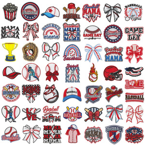 Écussons brodés de baseball sur les vêtements, appliques personnalisées pour les jeux de ballon, écussons thermocollants pour vêtements, autocollants, badges fusibles/à coudre - Product Image 1