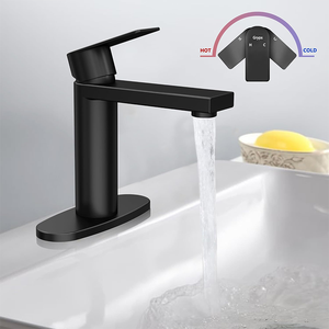 Grifo de acero inoxidable de un solo orificio de estilo moderno en acabado negro mate característica medida para cocina, hotel o baño - Product Image 3