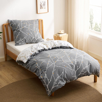 Set Sprei Katun 4 Potong Motif Cetak Gaya Eropa Langsung dari Pabrik dengan Sarung Selimut untuk Penggunaan Rumah & Hotel