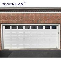 Porte de garage sectionnelle en aluminium de style américain avec fenêtres de vue, surface finie, insonorisée et étanche, antivol