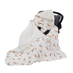 Couverture <span class=keywords><strong>pour</strong></span> bébé nouveau-né avec capuche coupe-vent, enveloppe chaude portable, siège auto <span class=keywords><strong>pour</strong></span> bébé, 0-3 mois, polyester/coton, hiver - Product Image 4