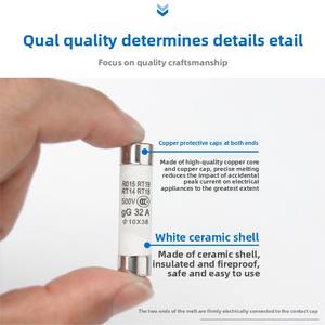 सिरेमिक फ्यूज ट्यूब रो15 rt18 rt14 <span class=keywords><strong>fuse</strong></span> कोर 1a ~ 32a 10*38 मिमी चीन में बनाया गया - Product Image 4