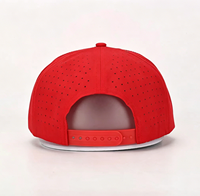 Casquette unisexe adulte structurée à 5 panneaux, 92 % polyester, 8 % élasthanne, avec logo personnalisé, trous découpés au laser et corde perforée