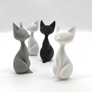 Statue de chat minimaliste, figurine de chat moderne pour la décoration de la maison, sculpture de style nordique, cadeau parfait pour les amoureux des animaux - Product Image 2