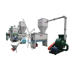 Factory supply chicken pig cattle feed pellet machine / complete animal feed production line / animal feed processing plant