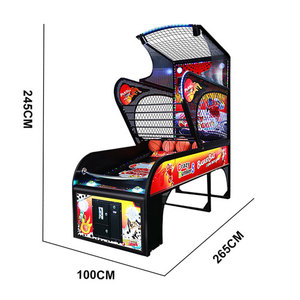 Machine de jeu de tir au <span class=keywords><strong>basket</strong></span>-ball à monnayeur avec tableau de scores LCD, construction en métal et plastique, utilisation en intérieur, langues personnalisables - Product Image 2