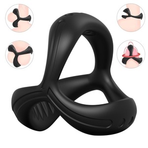 Anneau de Verrouillage Double Extensible en Silicone Triangulaire pour Homme, Anneau Pénien à Double Collier, Jouets Sexuels pour Couples, Vente Transfrontalière - Product Image 1