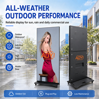 Pantalla LED Móvil para Carteles P2.5 P3 P4, Pantalla LED Publicitaria para Exteriores con Soporte de Pie, IP65, para Promoción de Lanzamiento de Productos