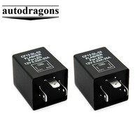 AUTODRAGONS-Relé de Intermitente LED para Bicicleta, Luz Intermitente de 3 Pines, Color Negro, Europeo, con Indicador de Giro, para Coche, 1 Unidad, 2 Unidades