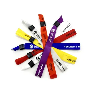 Custom one-time event ribbon wrist strap Annual Meeting sign-in code identification wristband music festival test drive tickets