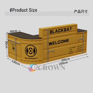 Reception Factory Direct Pure Color Counter Desk Version showcase Desk+table Wooden Cabinet Creative Stand Design OEM - Product Image 4