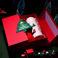 Boîte en carton rigide magnétique personnalisée pour cadeaux de Noël, emballage avec gaufrage et logo imprimé