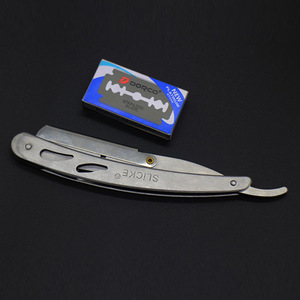 Slicke Stainless Steel Manual <b>Razor</b> with <b>Single</b> for <b>Blade</b> for Face Shaving Men's Grooming Kit - Product Image 2