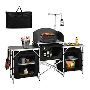 Multi-functional Outdoor Portable Folding Travel <b>Table</b> Camping Aluminum Kitchen <b>Table</b> CT07 Aluminum Construction a - Product Image 1
